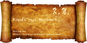 Kopányi Norbert névjegykártya